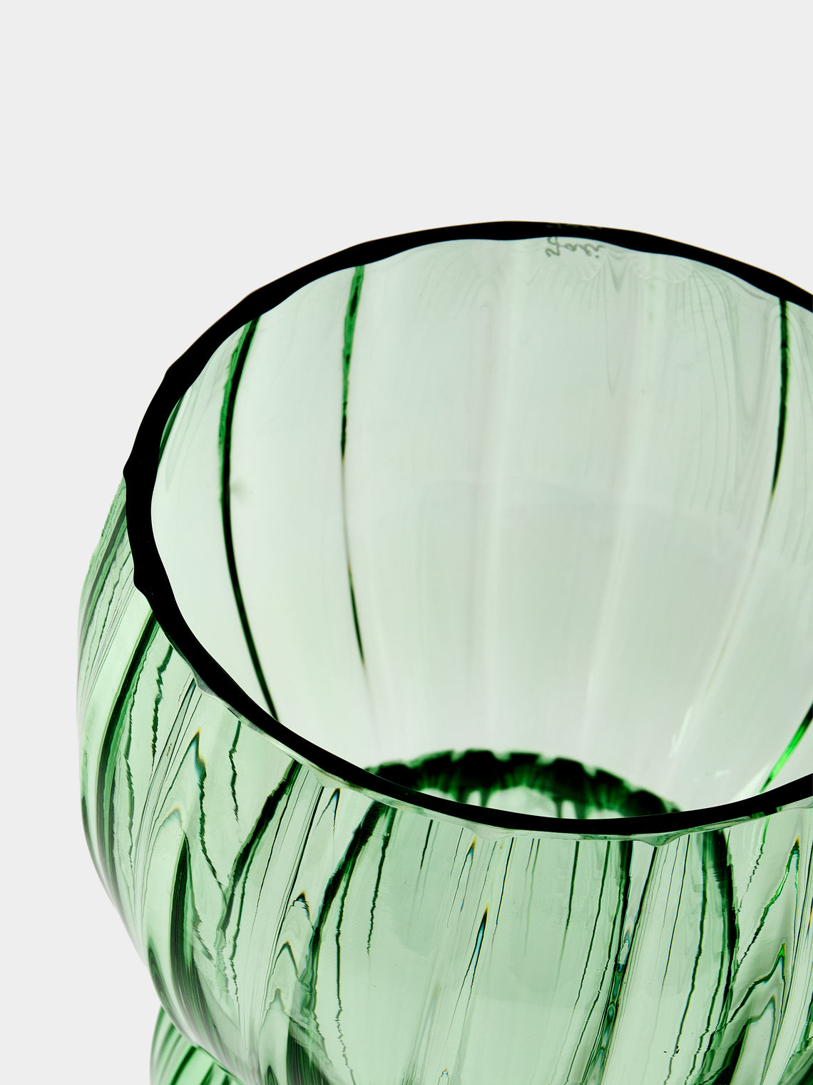 Yali Glass - Wave Hand-Blown Murano Glass Lantern - Green - ABASK