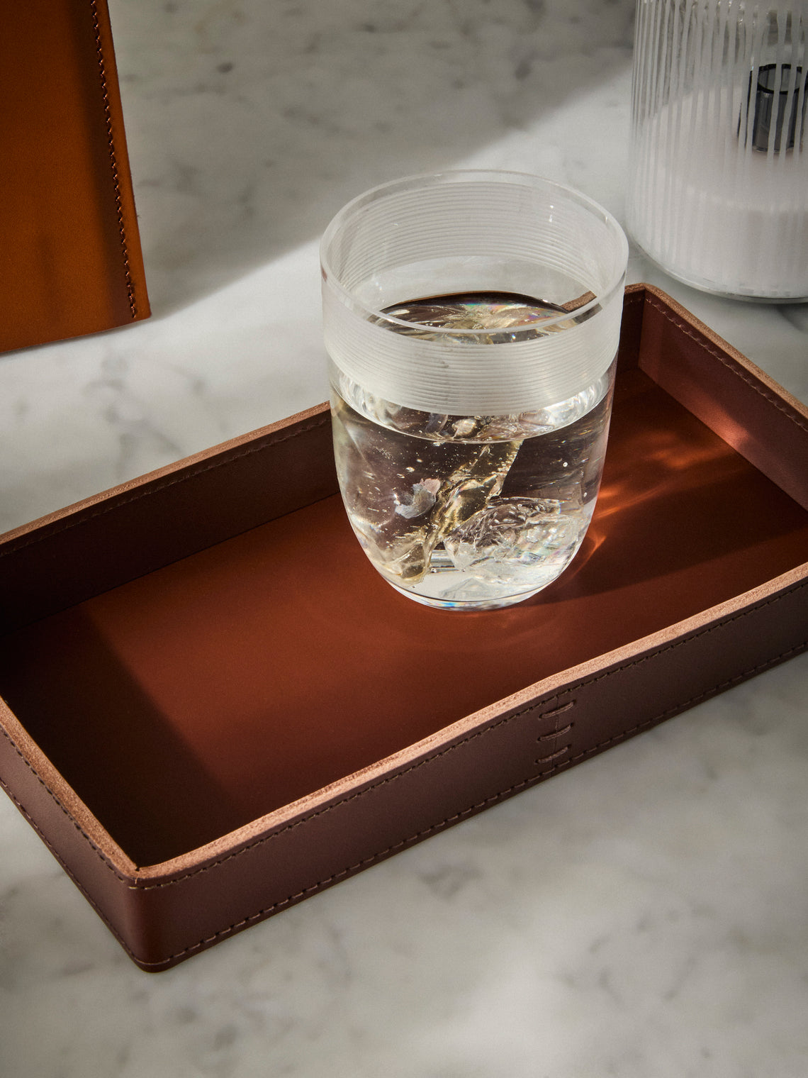 Rabitti 1969 - Todi Leather Valet Tray (10in/25cm) - Brown - ABASK