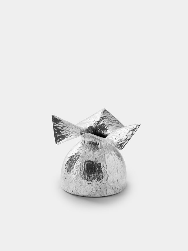 San Lorenzo - 1993 Afra and Tobia Scarpa Cartoccio Sterling Silver Vase (4.5in/11cm) - Silver - ABASK - 