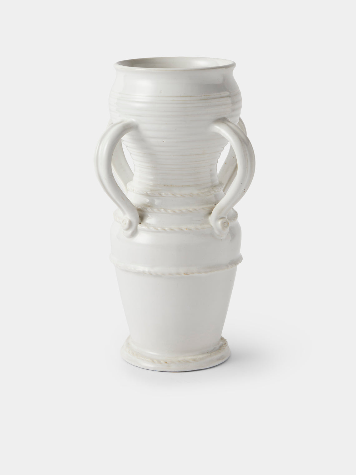 Antique and Vintage - 1940s Émile Tessier Ceramic Vase (12.5in/32cm) - White - ABASK - 