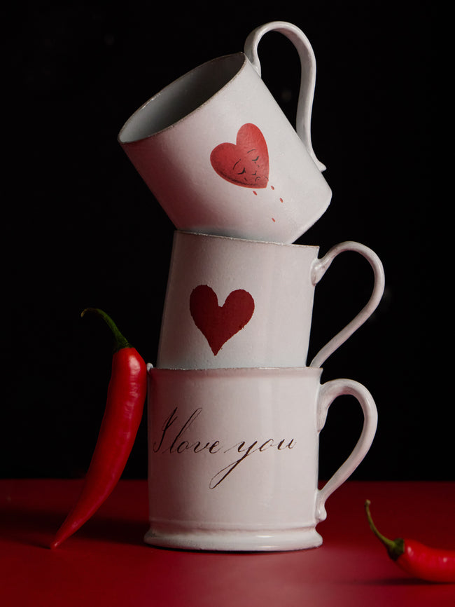 I Love You Hand-Glazed Ceramic Mug (Set of 2)