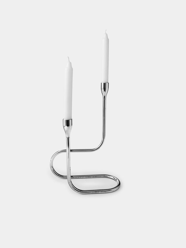 Greggio - Grand Gourmet Silver-Plated Double Candlestick - Silver - ABASK - 