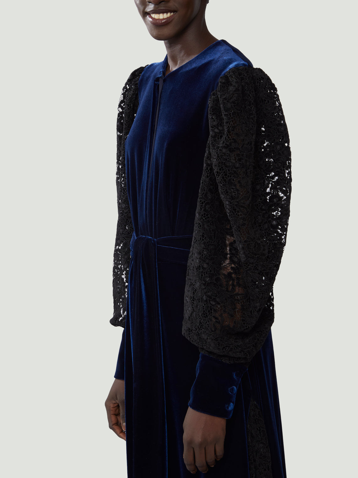 Loretta Caponi - Melissa Velvet Long Dress - Navy - ABASK