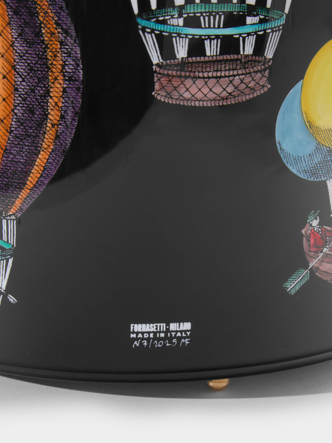 Fornasetti - Palloni Wood and Brass Umbrella Stand - Black - ABASK