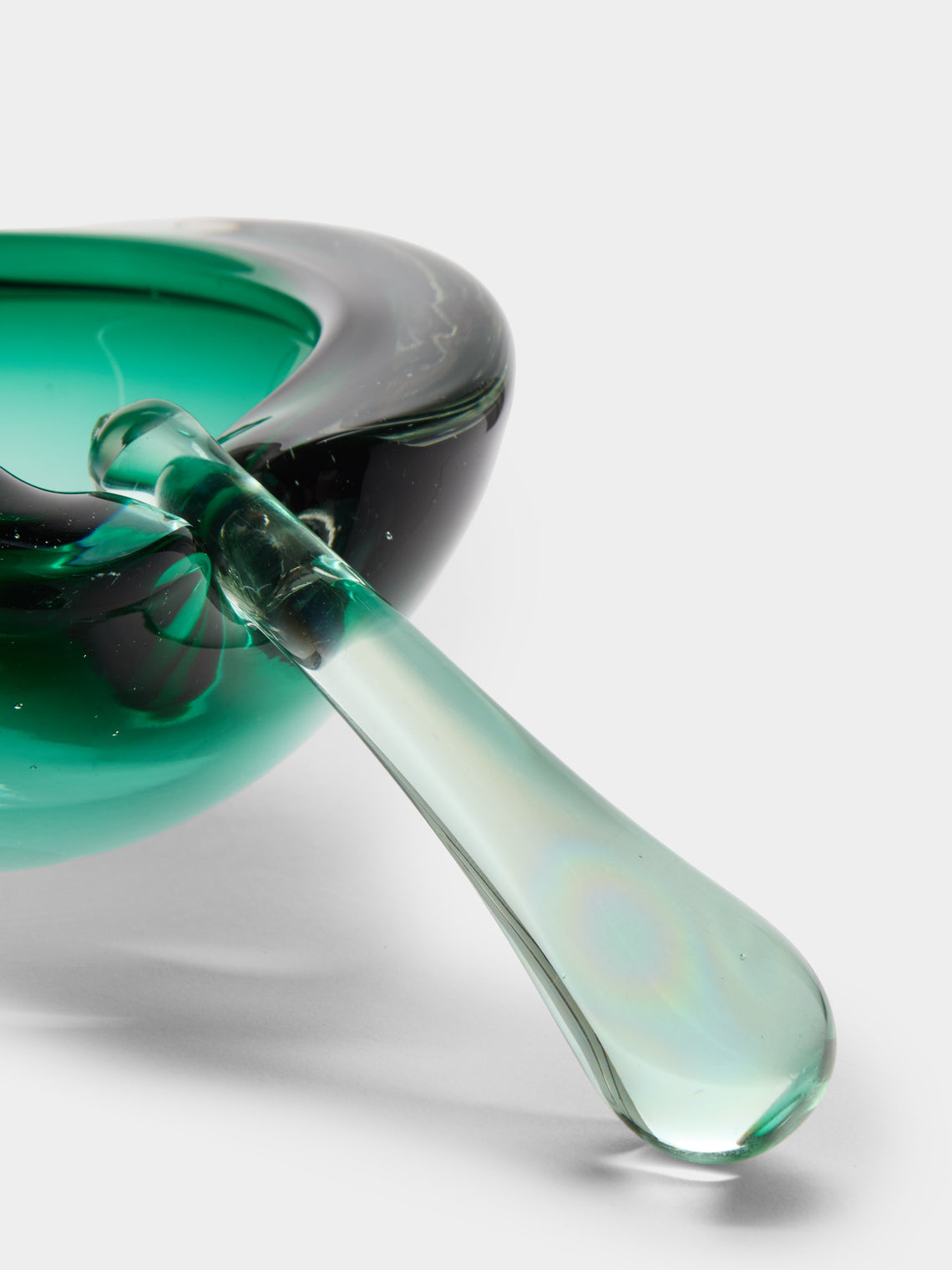 Antique and Vintage - Mid-Century Murano Glass Ashtray with Stopper - Green - ABASK