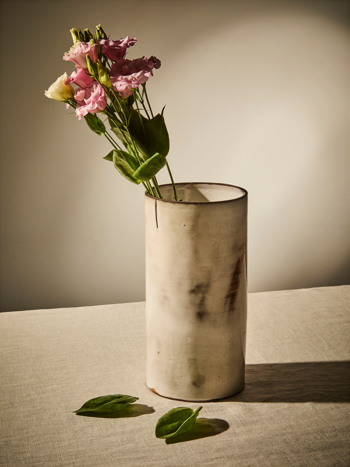 Antique and Vintage - 1950s Gérard Hofmann Ceramic Vase (12in/30cm) - White - ABASK