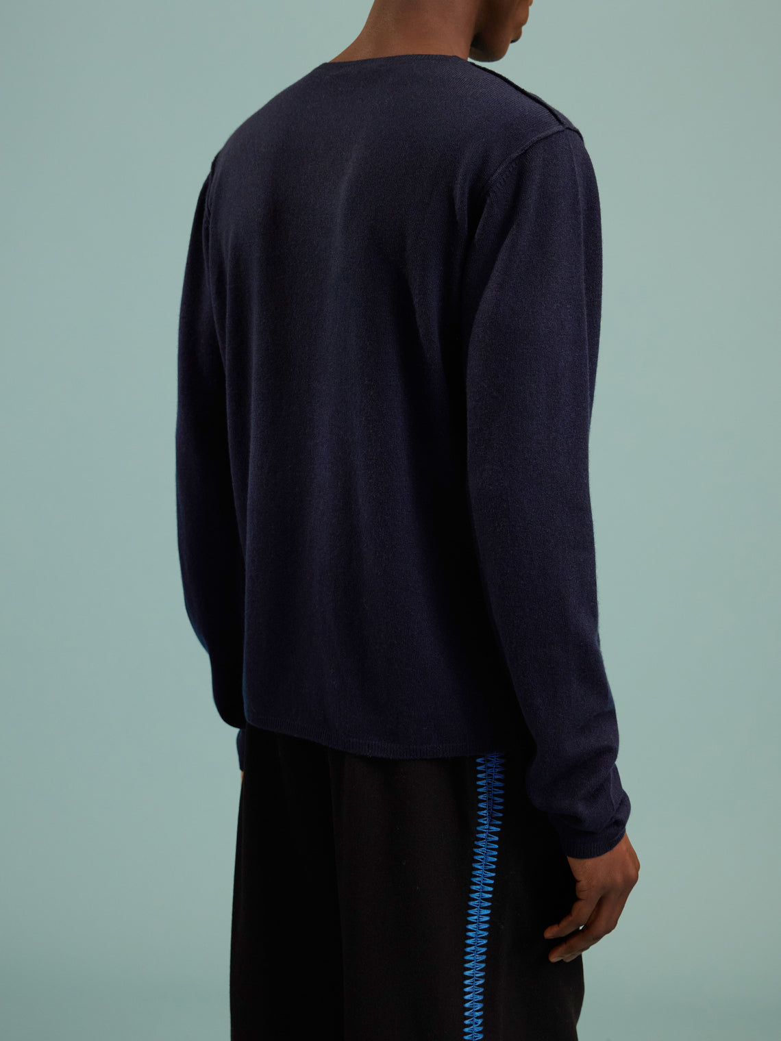 Denis Colomb - Cashmere Crew-Neck Sweater | Size: M - Navy - ABASK