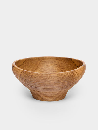 Thursday Furniture - Hand-Turned Oak Footed Bowl - Brown - ABASK - 