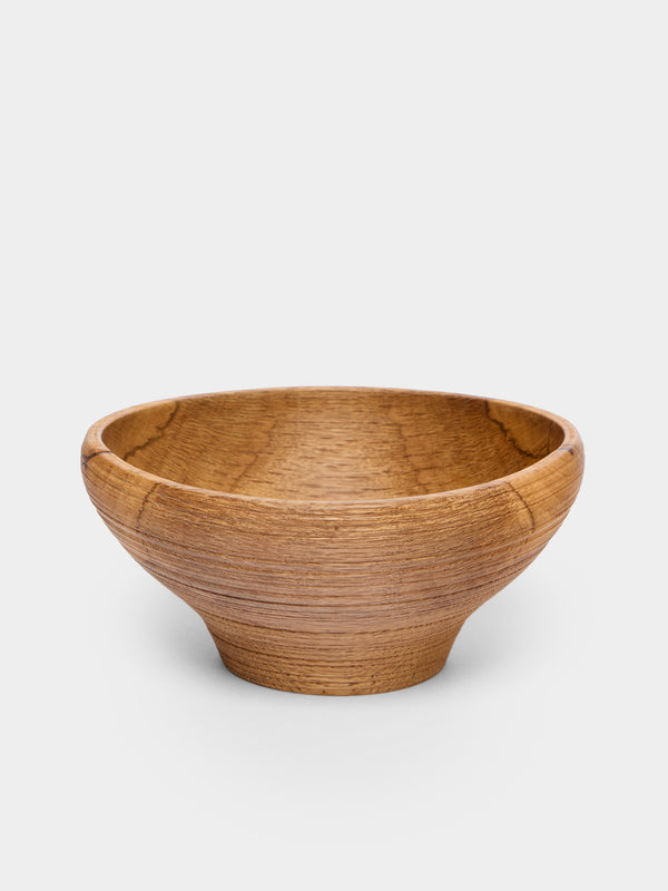 Thursday Furniture - Hand-Turned Oak Footed Bowl - Brown - ABASK - 