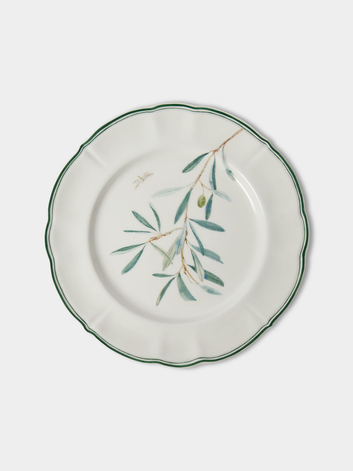 Laboratorio Paravicini - | Set of 6 | Ulivi Ceramic Dessert / Salad Plates (9in/23cm) - Green - ABASK