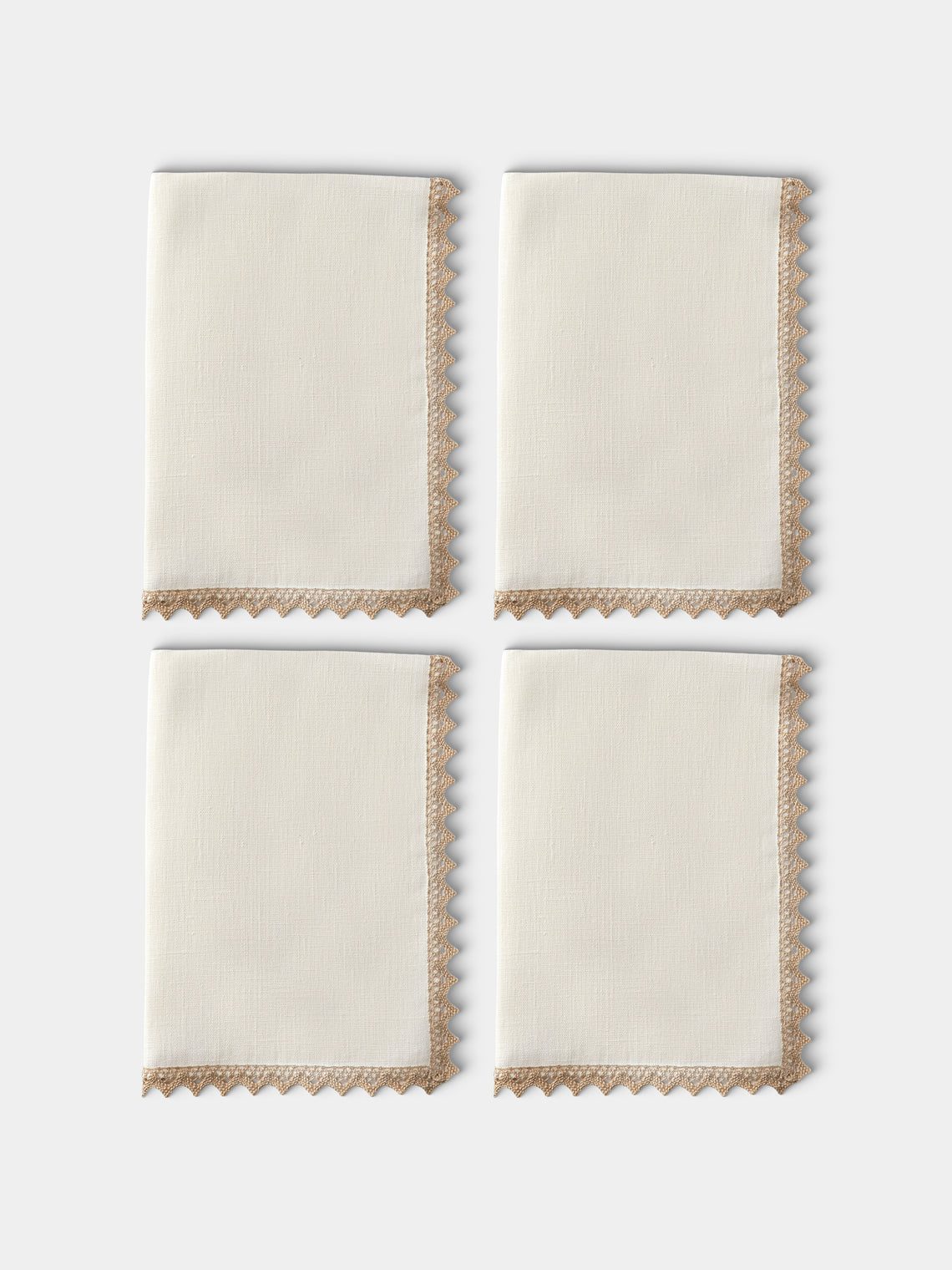 Borgo delle Tovaglie - Linen Crochet-Edge Placemats (Set of 4) - White - ABASK - 