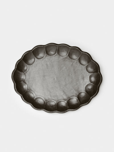 Kaneko Kohyo - Rinka Ceramic Large Serving Platter - Black - ABASK - 