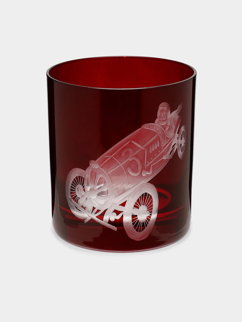 Artel - Sporting Hand-Engraved Crystal Double Old Fashioned Glass (12.5oz/365ml) - Red - ABASK - 