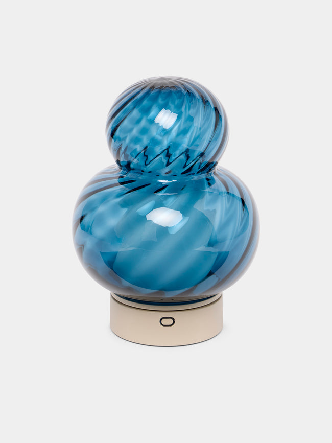 NasonMoretti - Bibendum Hand-Blown Murano Glass Portable Table Light - Blue - ABASK - 