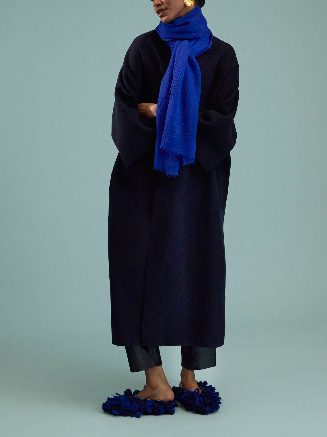 Norlha - Prince Light Hand-Spun Yak Khullu Scarf (75in/1.9m) - Blue - ABASK