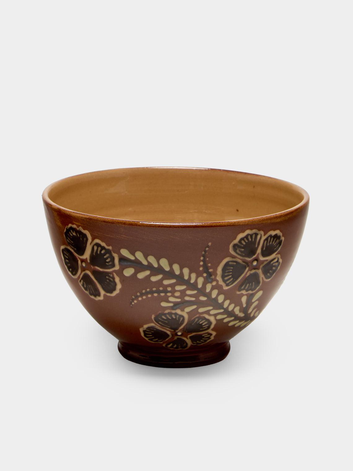 Poterie d’Évires - Flowers Hand-Painted Ceramic Bowls (Set of 6) - Light brown - ABASK