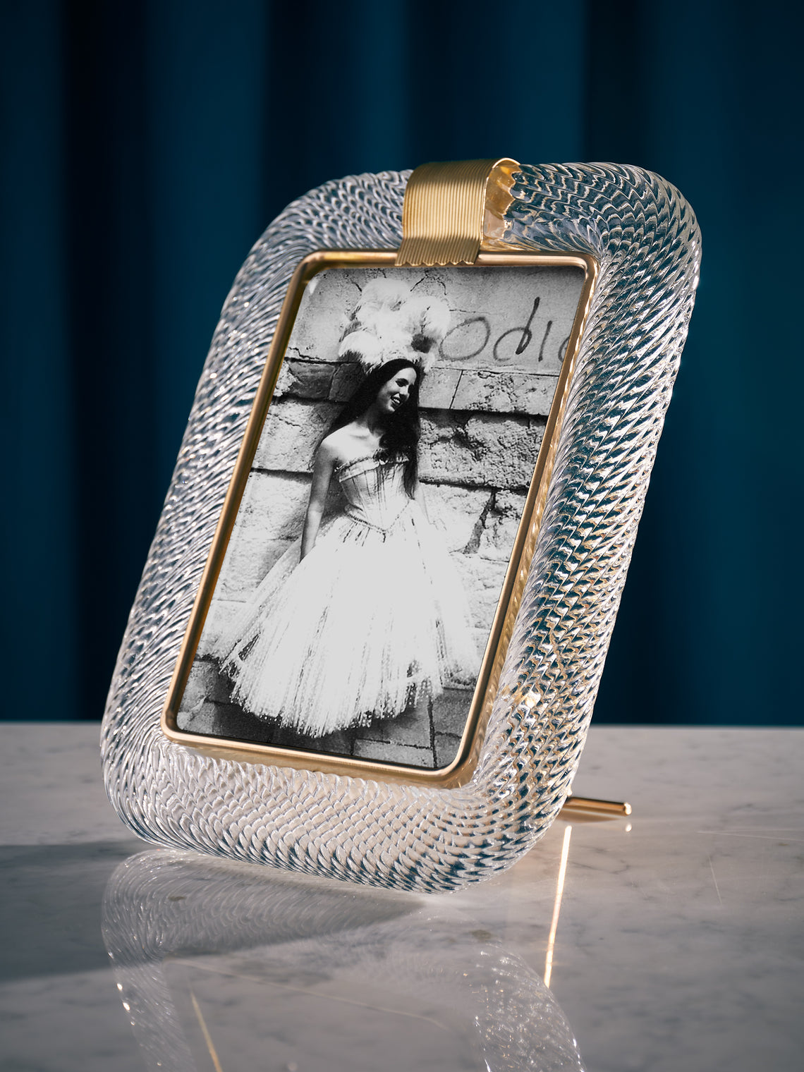 Antique and Vintage - 1960s Murano Glass Photo Frame - Clear - ABASK