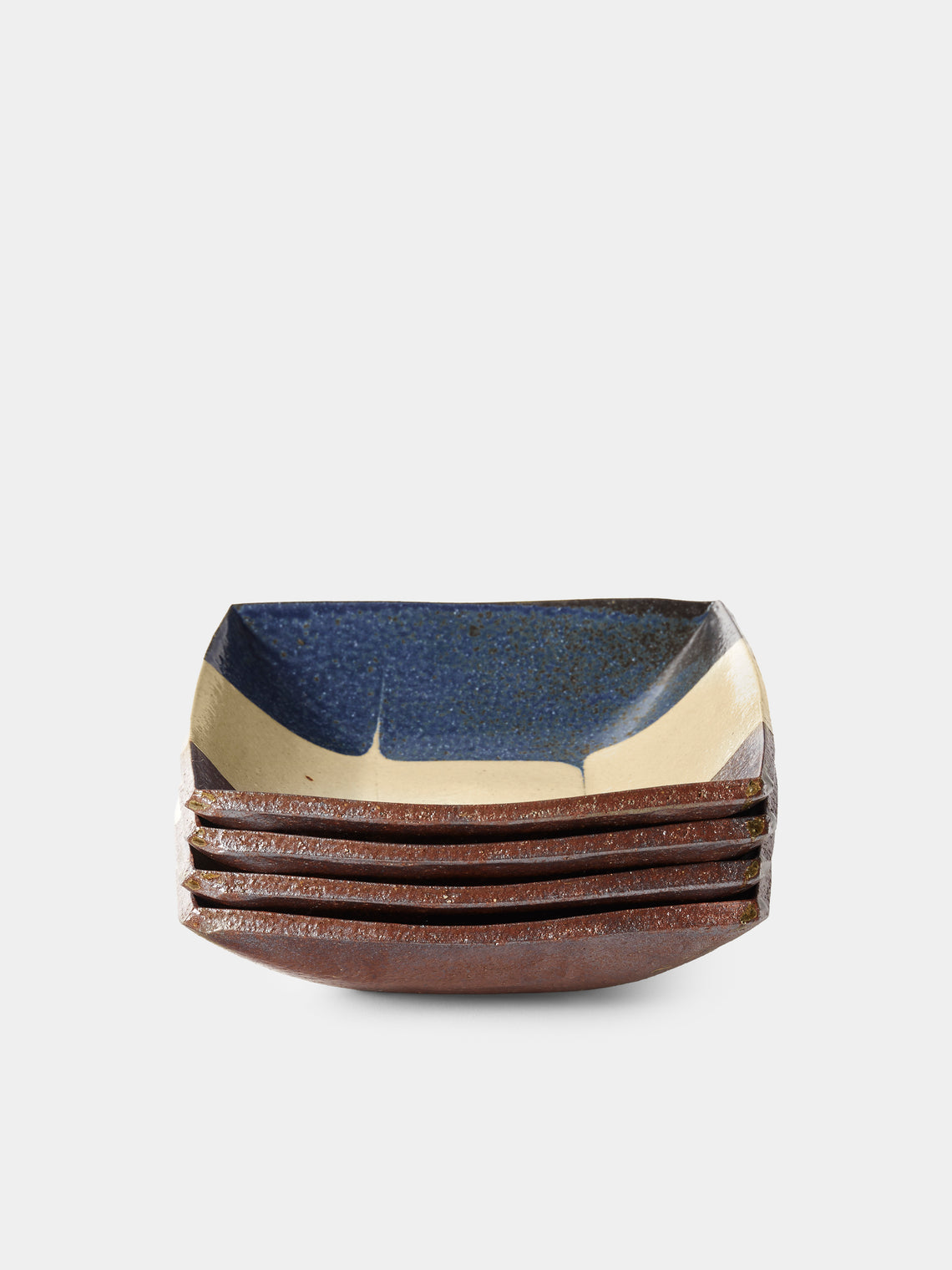 Makidani-gama - No. 1 Nerikomi Ceramic Square Bowls (Set of 4) - Multiple - ABASK