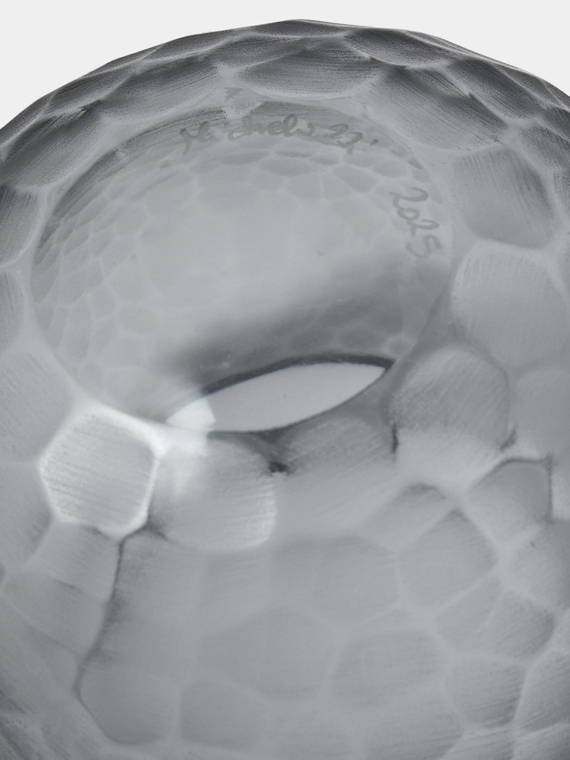 Micheluzzi Glass - Bocia Acciaio Diamante Hand-Blown Murano Glass Vase (4.5in/11.5cm) - Gray - ABASK