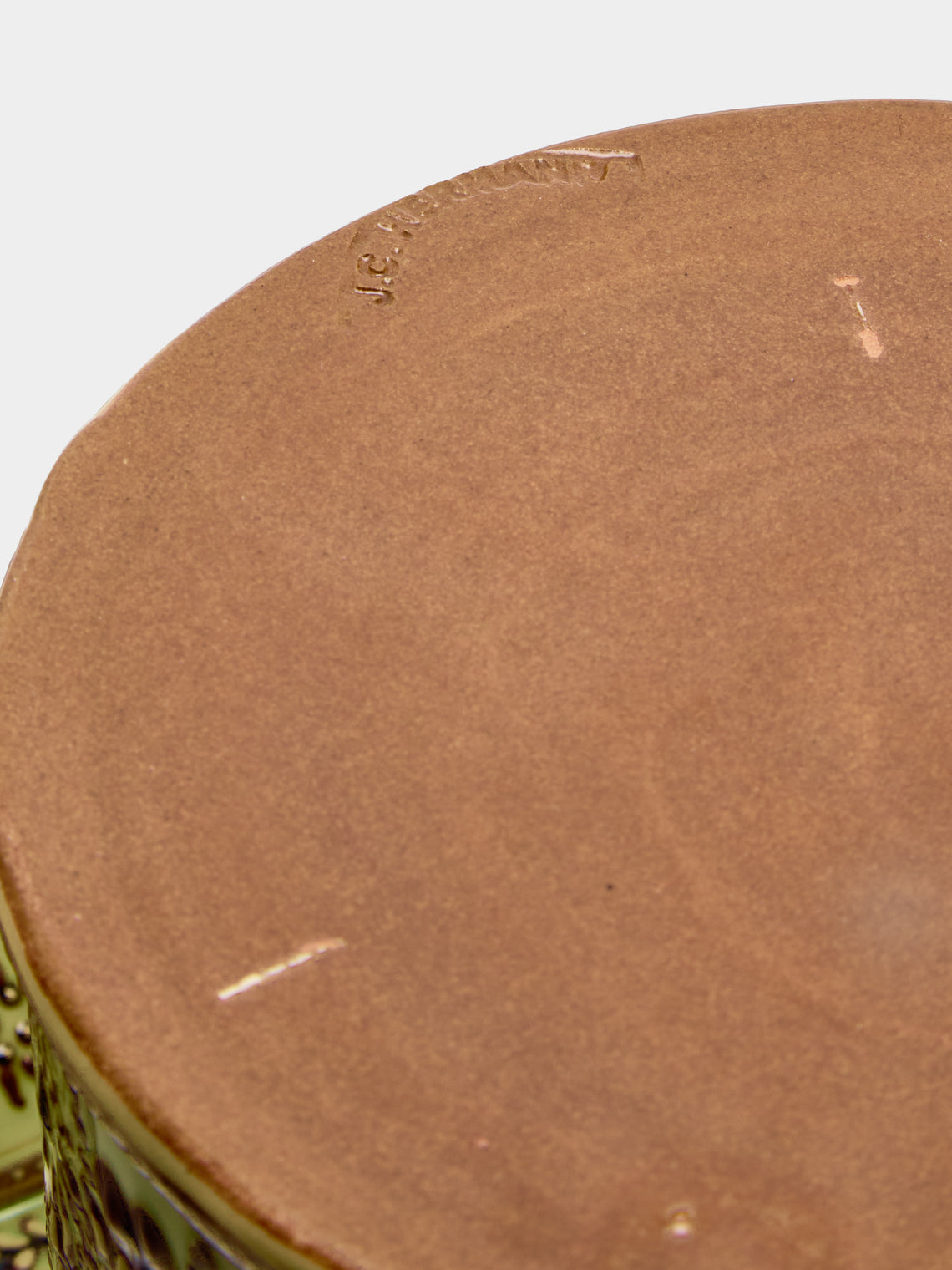 Poterie d’Évires - Flowers Hand-Painted Ceramic Medium Lidded Pot - Green - ABASK