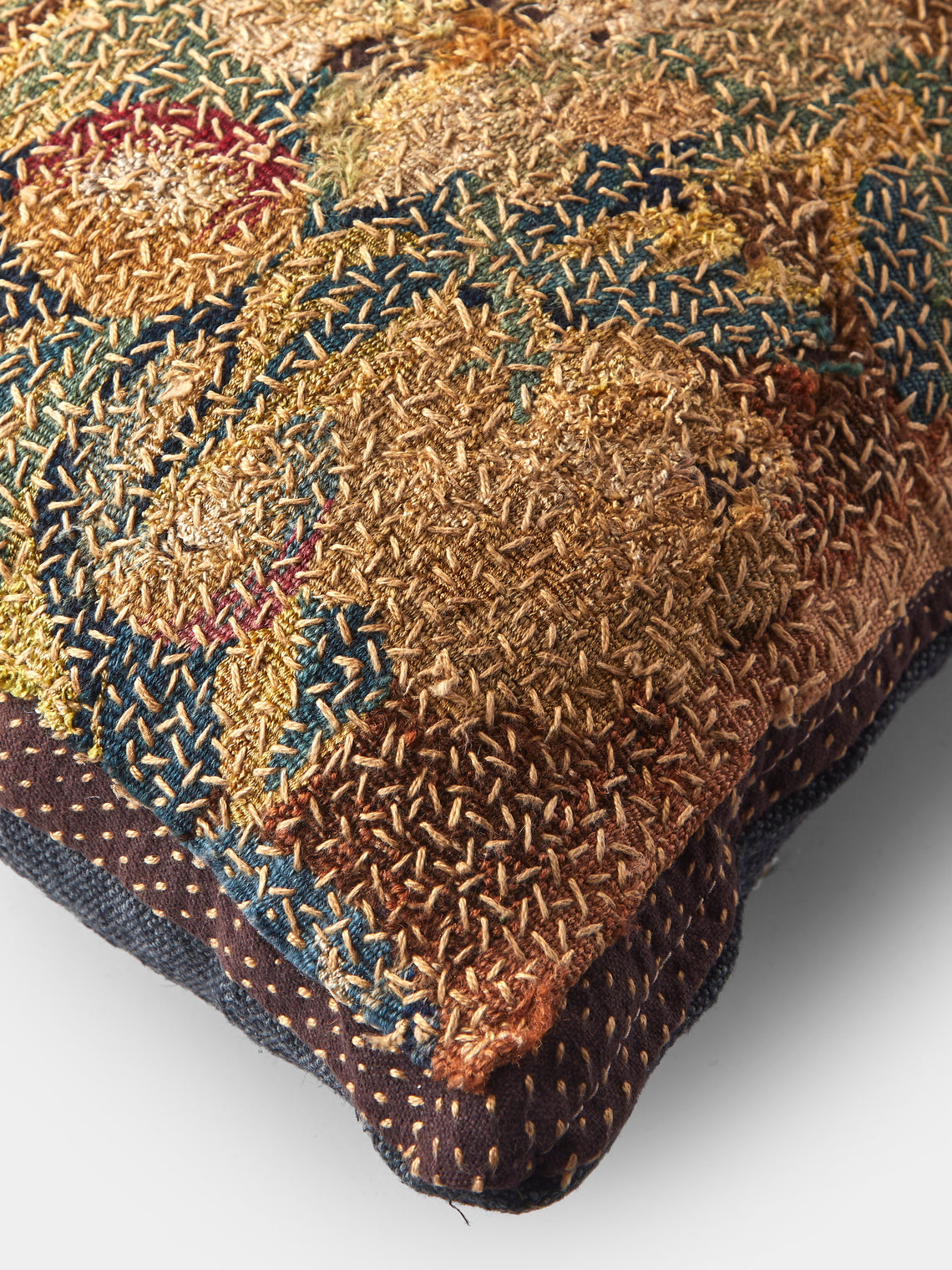 By Walid - 19th-Century French Napoleon III Aubosson Tapestry Wool and Hemp Cushion (29.5in/75cm) - Multiple - ABASK
