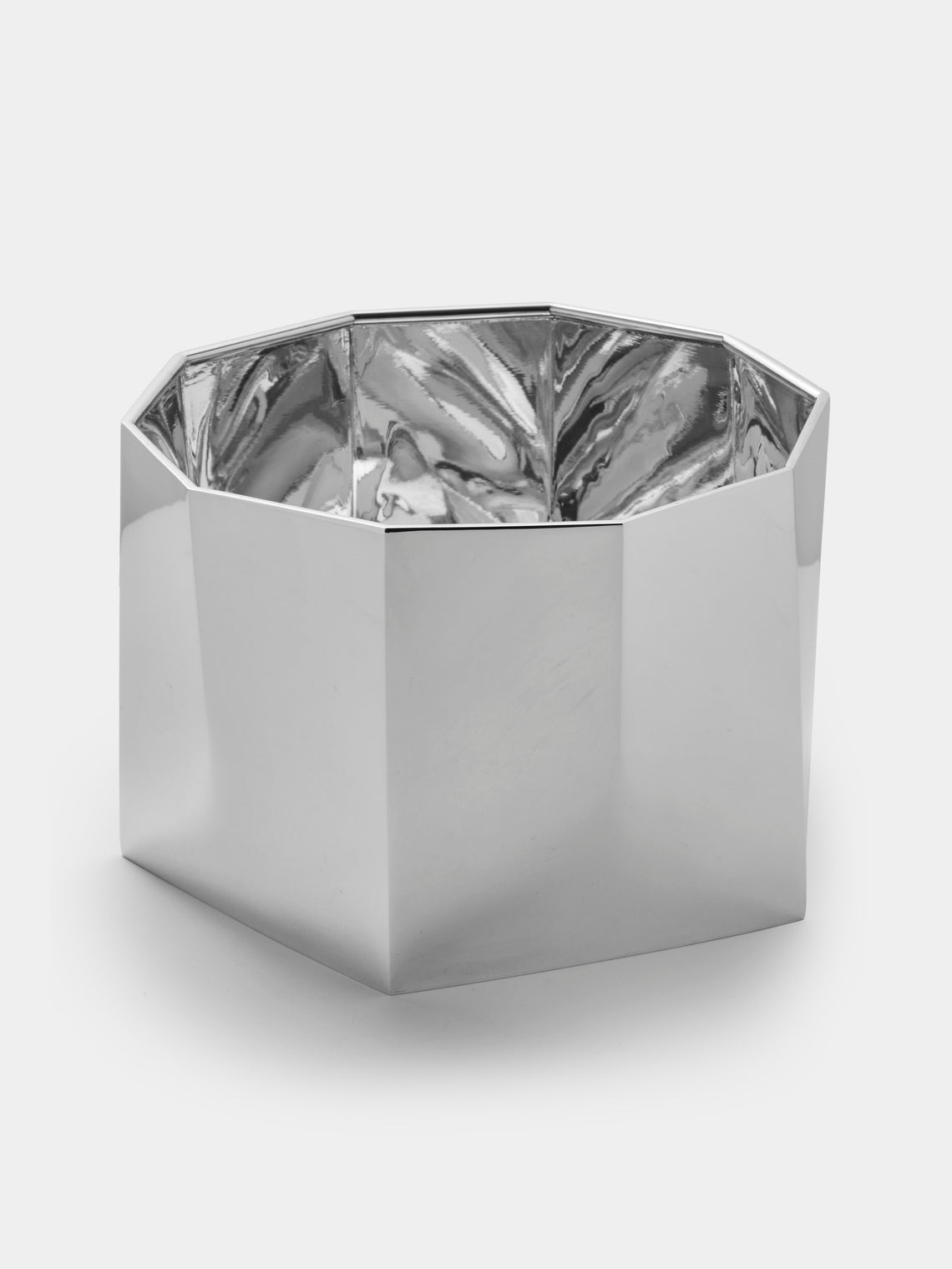 San Lorenzo - 1971 Afra and Tobia Scarpa Polygonal Sterling Silver Vase (7.5in/19cm) - Silver - ABASK - 