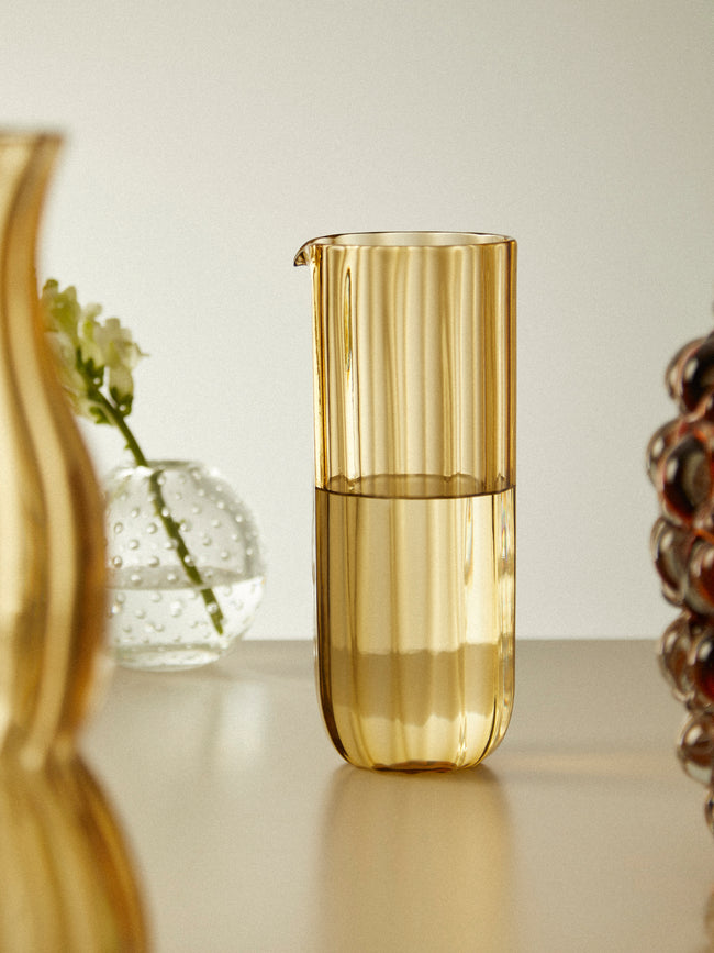 Yali Glass - Wave Hand-Blown Murano Glass Carafe - Brown - ABASK