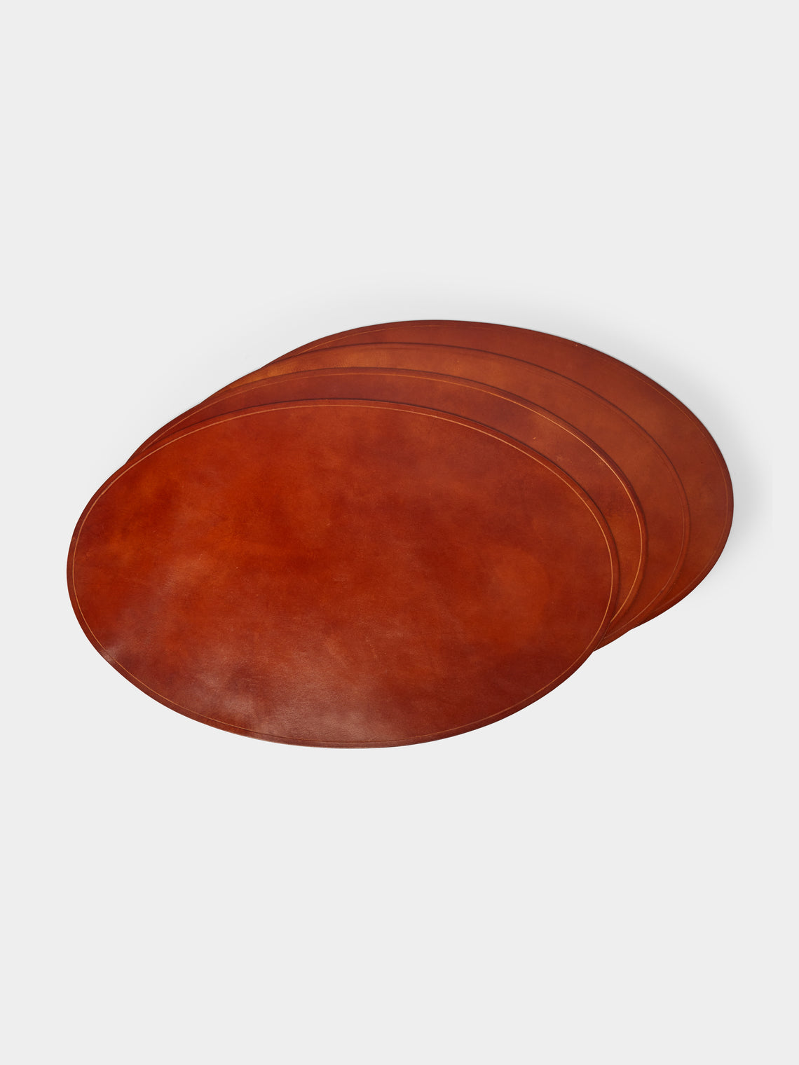 Peter Speliopoulos Projects - Hand-Stained Leather Oval Placemats (Set of 4) -  - ABASK