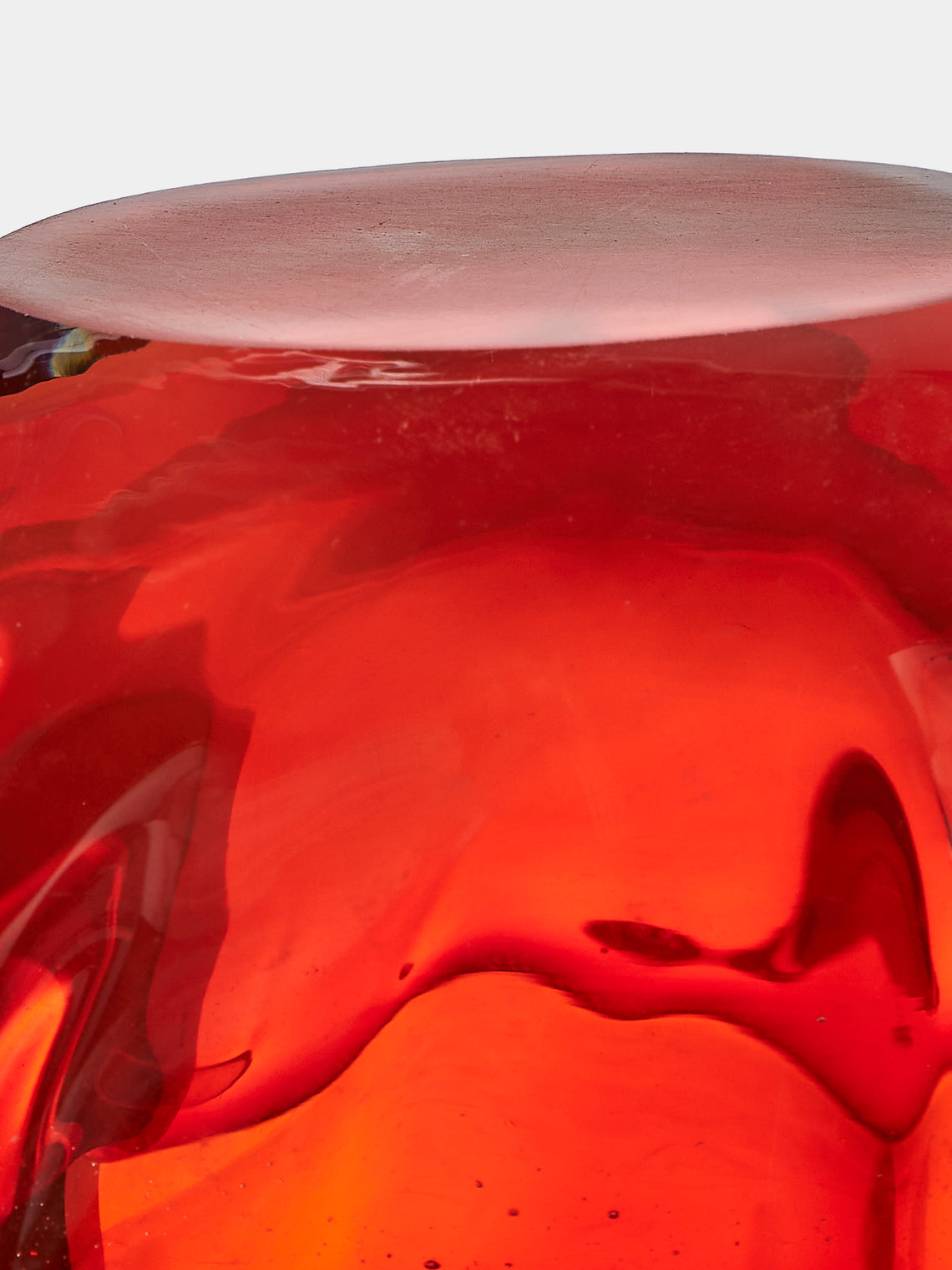 Antique and Vintage - Mid-Century Glass Ashtray - Red - ABASK