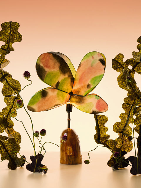 Yuxuan Huang - Spring Flower Hand-Painted Kozo Paper and Wood Table Lamp - Multiple - ABASK