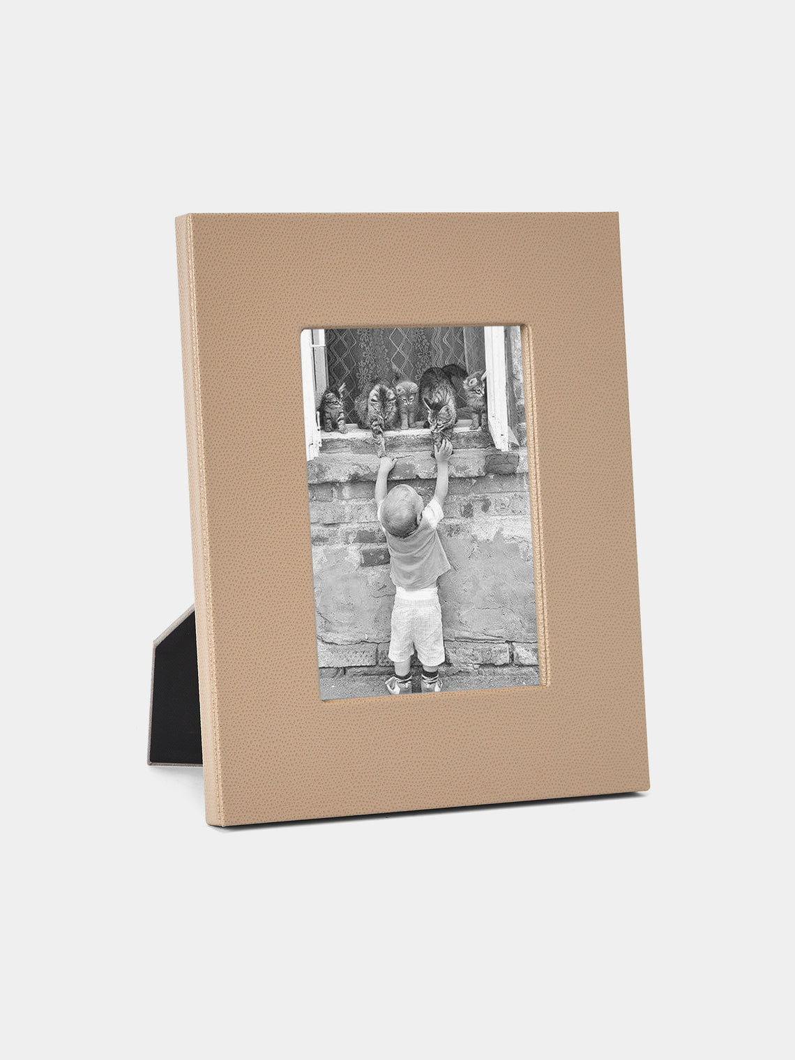 Pinetti - Leather Photo Frame (5x7”) - Taupe - ABASK - 