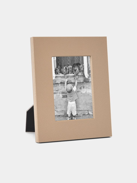 Pinetti - Leather Photo Frame (5x7”) - Taupe - ABASK - 