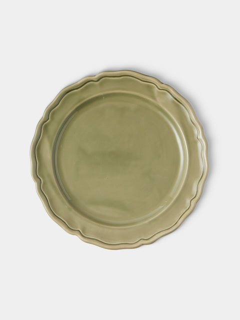 Maison Pichon Uzès - Provence Hand-Glazed Ceramic Dinner Plates – 11in/28cm (Set of 4) - Green - ABASK