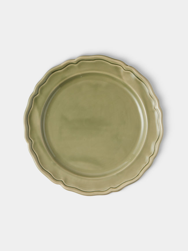 Maison Pichon Uzès - Provence Hand-Glazed Ceramic Dinner Plates – 11in/28cm (Set of 4) - Green - ABASK
