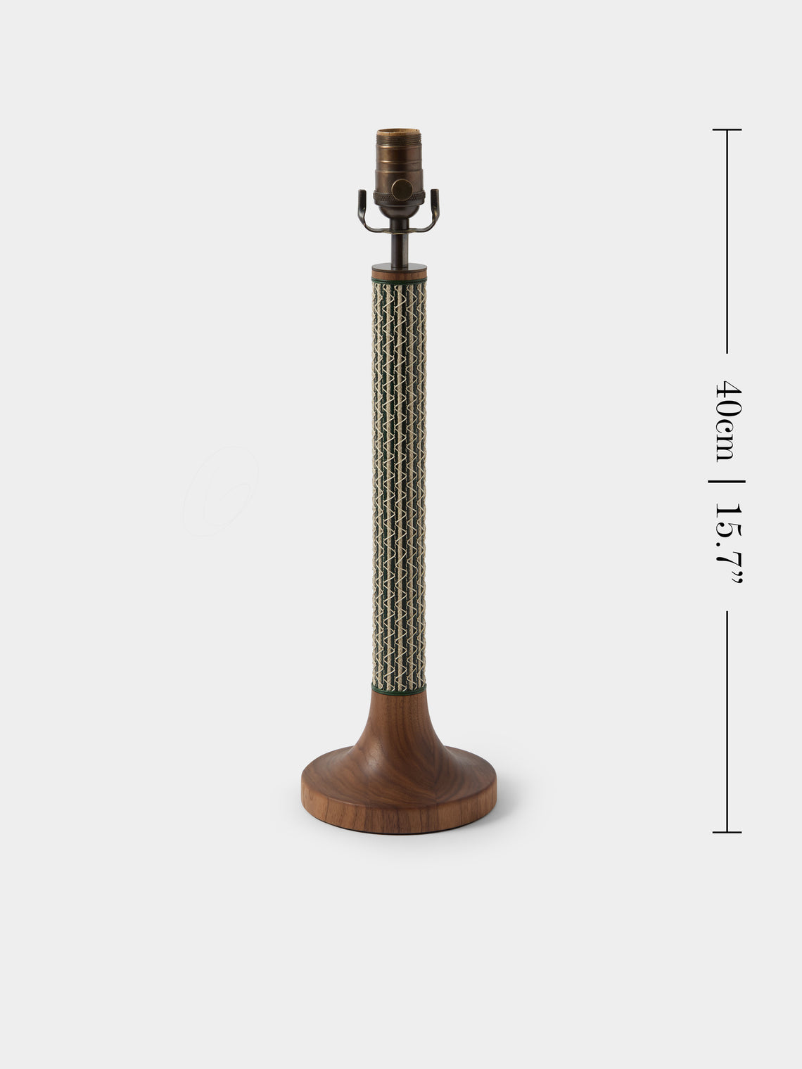 Aimee Betts - Ricasso Spindle Lace Walnut and Leather Table Lamp - Green - ABASK