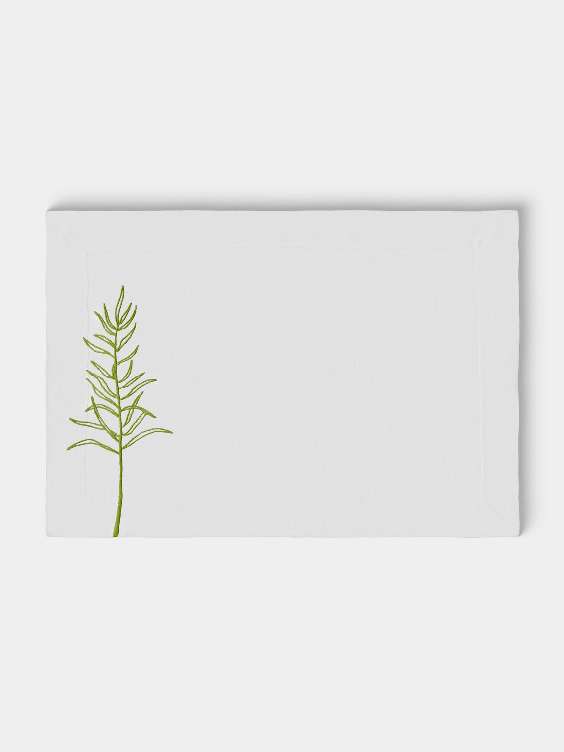 Taf Firenze - | Set of 8 | Floral Hand-Embroidered Linen Placemats - White - ABASK