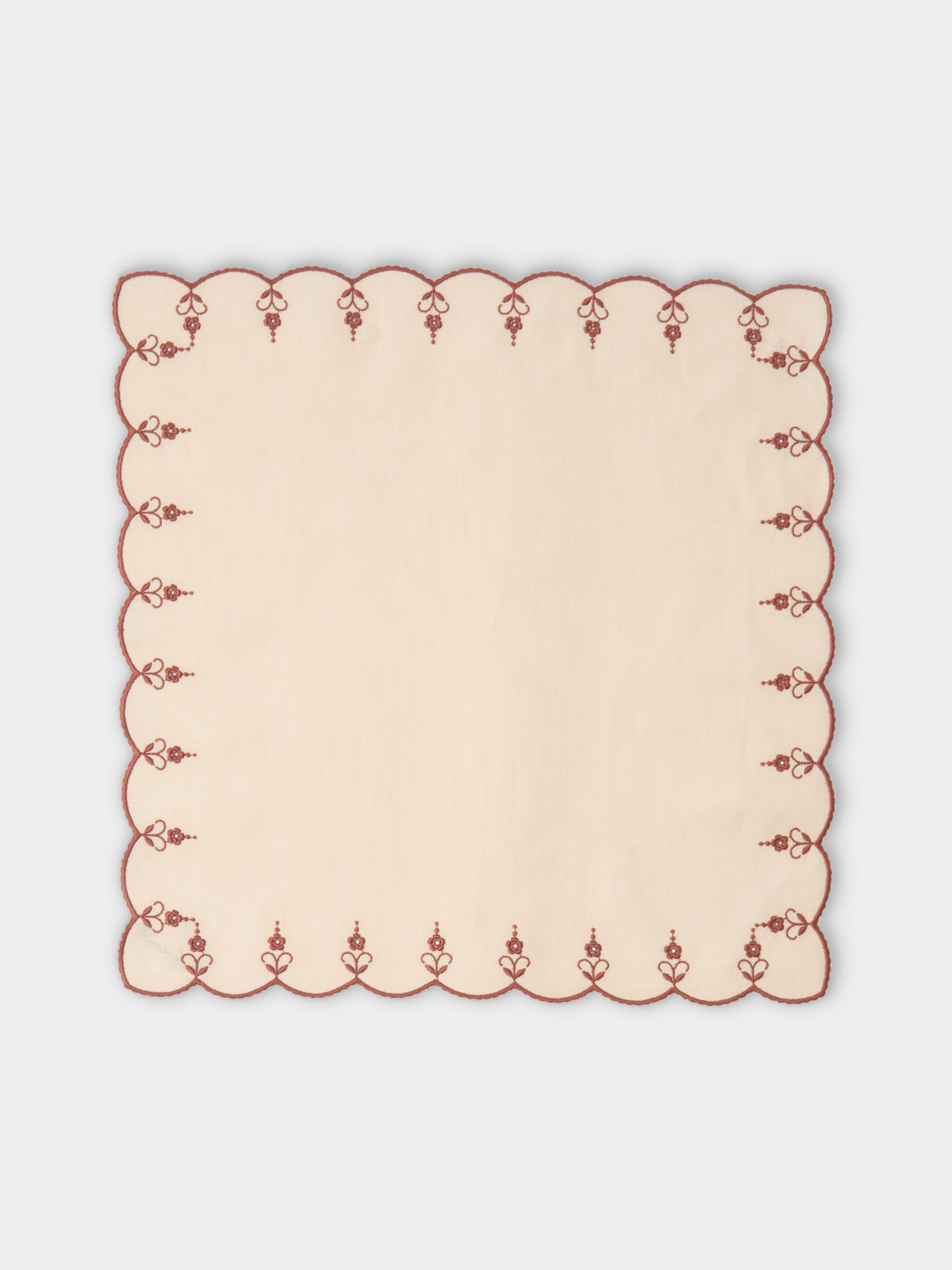Borgo delle Tovaglie - Carlotta Embroidered Linen Napkins (Set of 4) - Ivory - ABASK