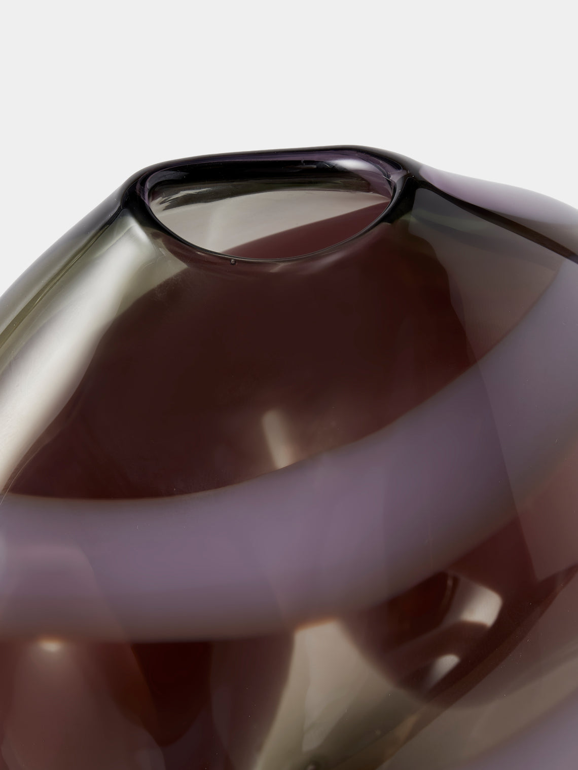 Michèle Oberdieck - Mauve Hand-Blown Glass Vase (9.5in/24cm) - Purple - ABASK