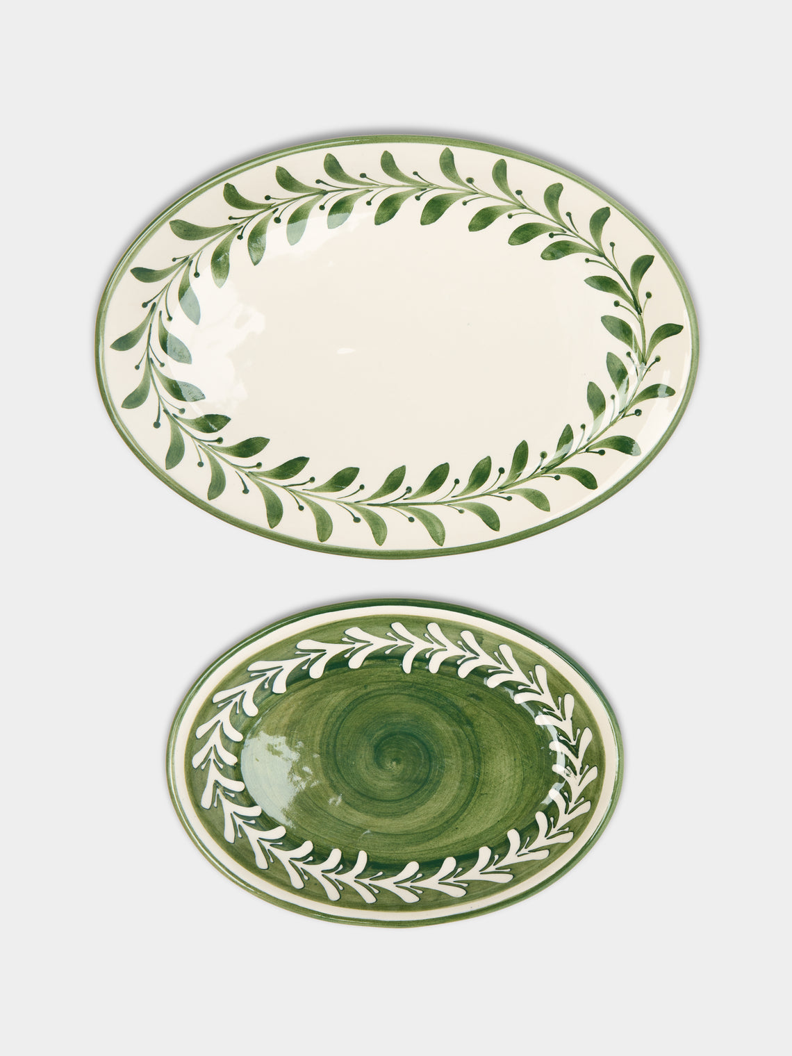 Helecho Hand-Painted Ceramic Serving Platters (Set of 2)