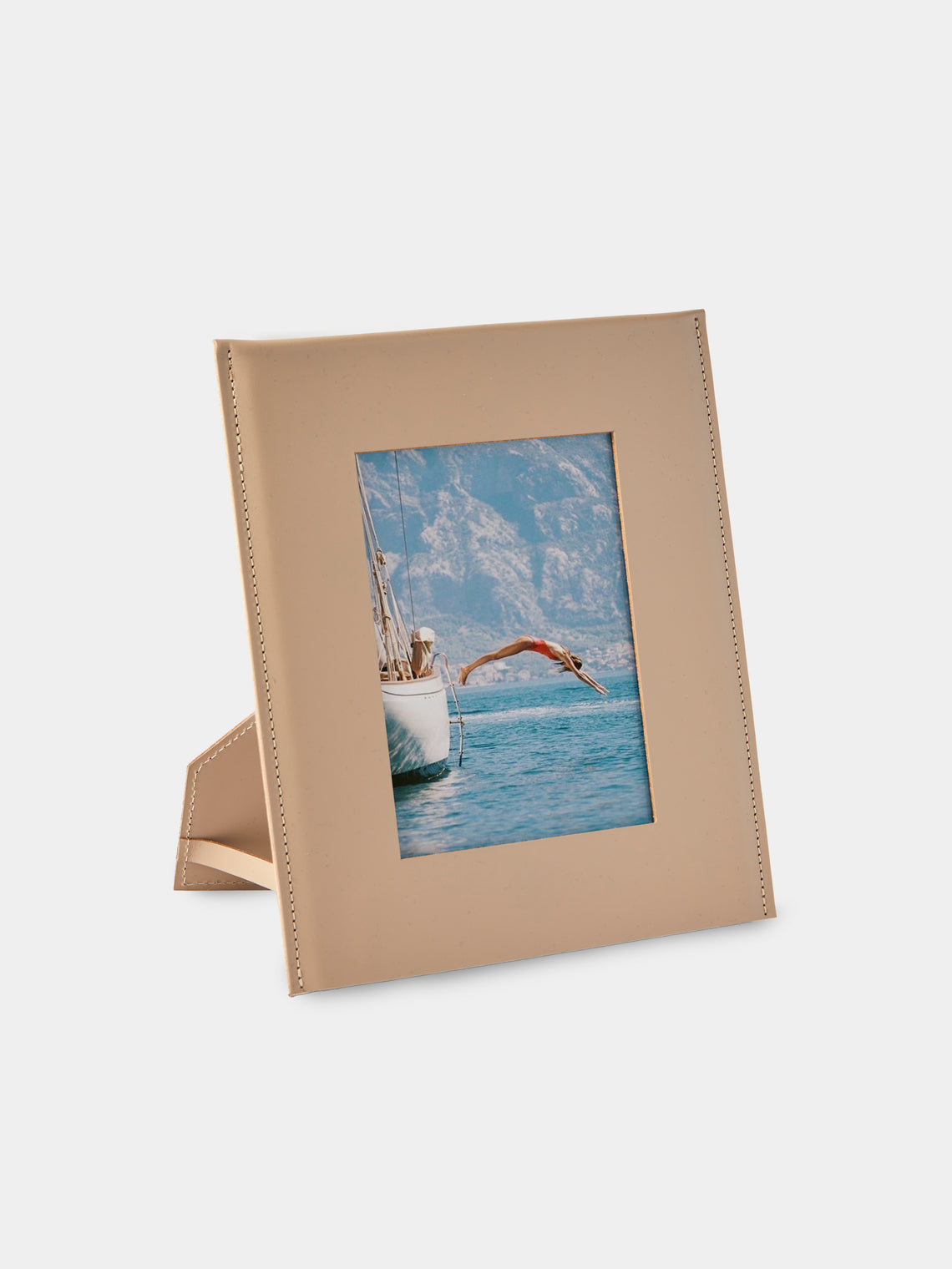 Rabitti 1969 - Simple Saddle Leather Photo Frame (4x6") - Cream - ABASK - 