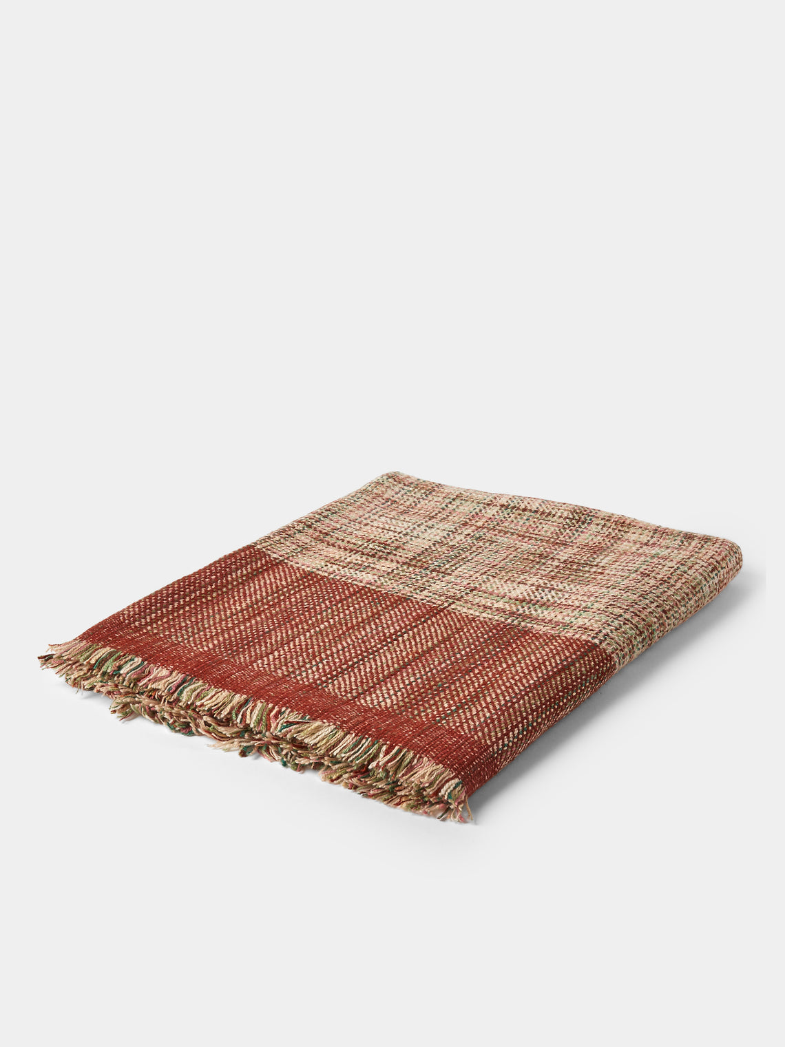 Me & K - Textured Cashmere Throw (75in/1.9m) - Red - ABASK