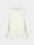 Ryan Roche - Cashmere Lightweight Oversized Cardigan | Size: S - Cream - ABASK - 