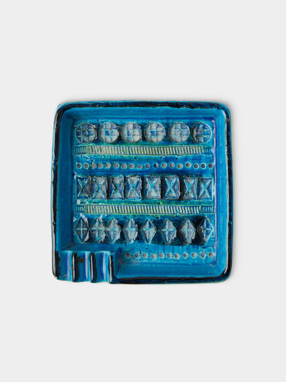 Antique and Vintage - 1970s Bitossi Ceramiche Rimini Blu Ceramic Ashtray - Blue - ABASK
