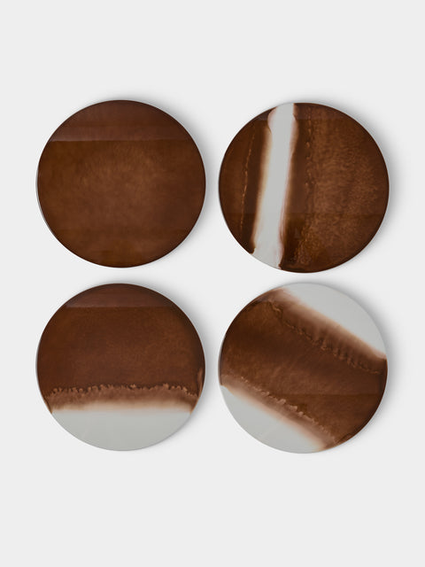 MAAR Design - | Set of 4 | Terra Hand-Painted Lacquered Placemats - Brown - ABASK - 