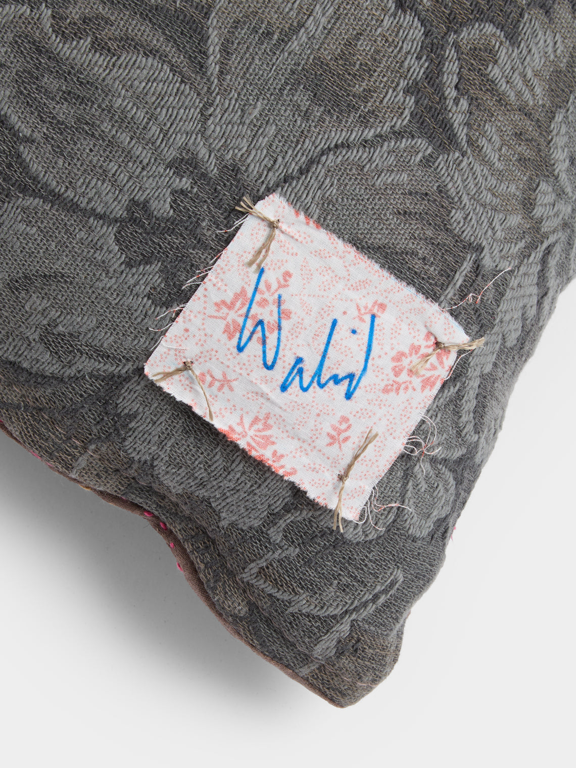 By Walid - 19th-Century Needlepoint Wool and 1920s French Jacquard Cushion (22in/56cm) - Multiple - ABASK