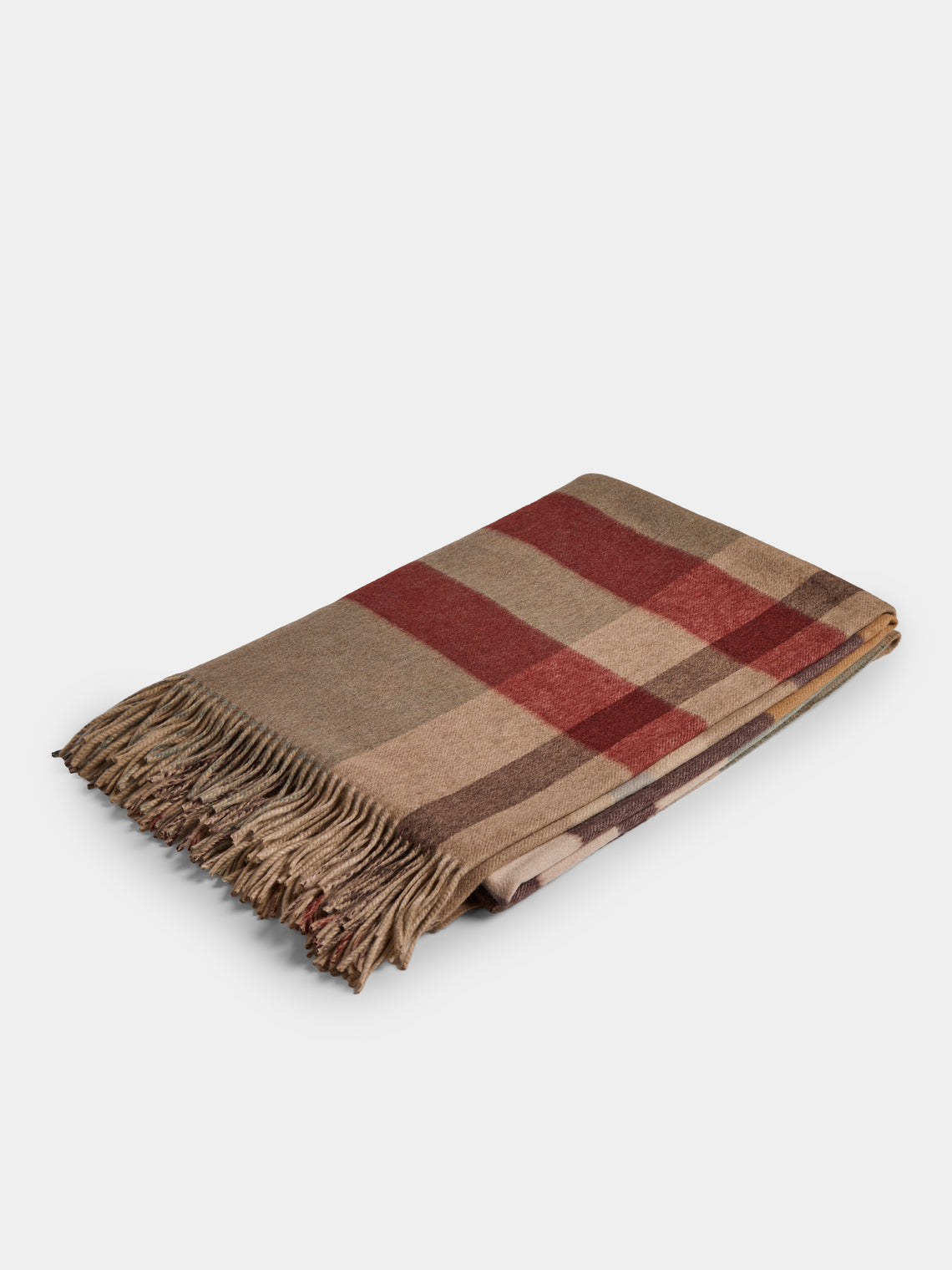 Johnstons of Elgin - Rowan Check Cashmere Reversible Throw (75in/1.9m) - Multiple - ABASK