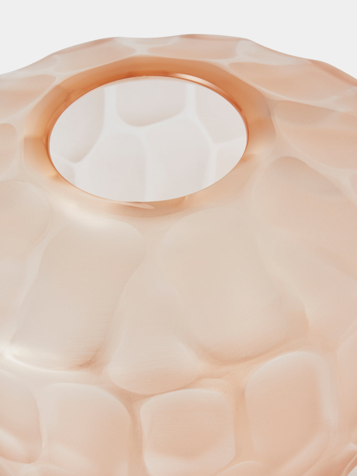 Micheluzzi Glass - Goccia Rose Bamboo Hand-Blown Murano Glass Vase (7in/17.5cm) - Pink - ABASK