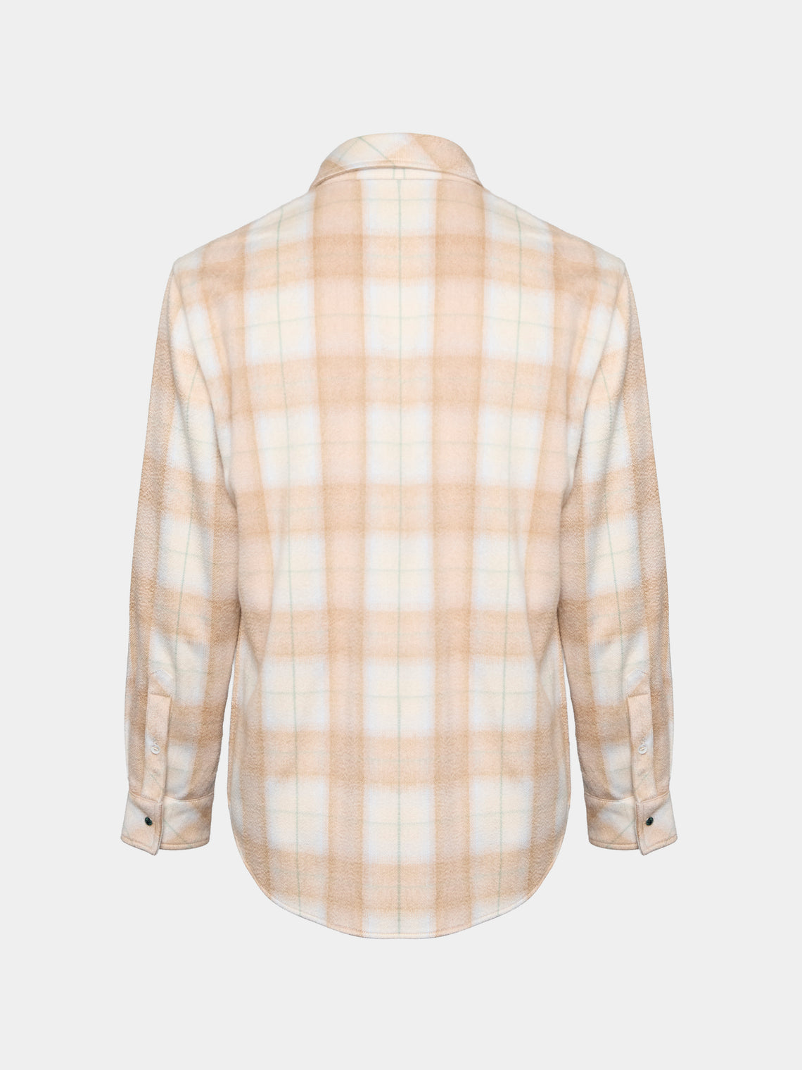God's True Cashmere - Champagne Tartan Cashmere Shirt | Size: S - Beige - ABASK