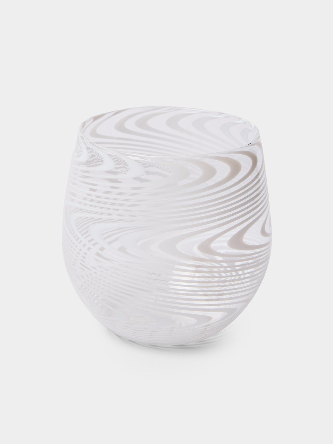 Cosima Swayze - Wave Hand-Blown Murano Glass Tumbler - Clear - ABASK - 