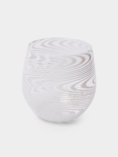 Cosima Swayze - Wave Hand-Blown Murano Glass Tumbler - Clear - ABASK - 